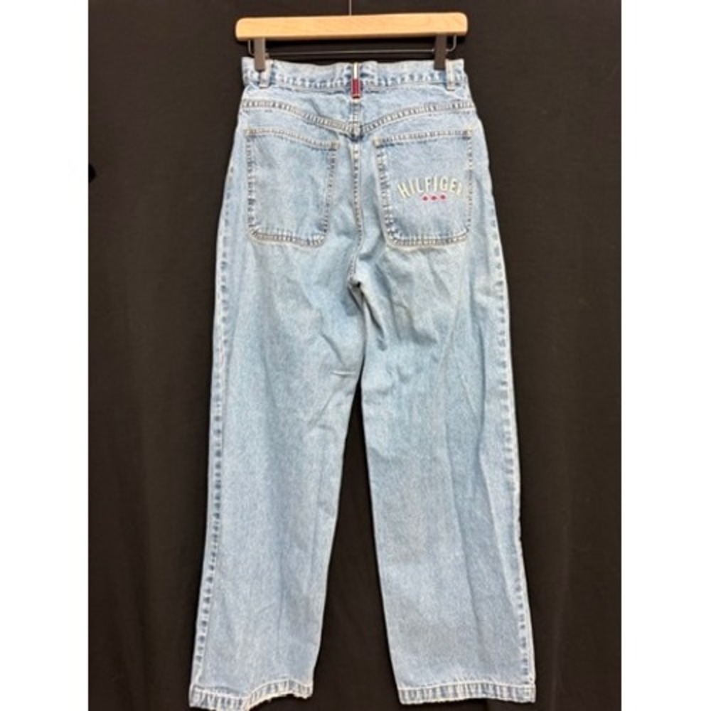 Tommy Hilfiger Vintage 90s Light Wash Wide Leg High Waisted Jeans Size 6 - Picture 2 of 8